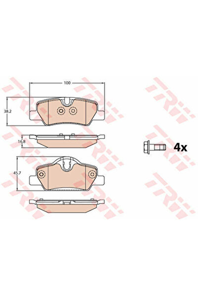 TRW Σετ τακάκια, δισκόφρενα GDB2088