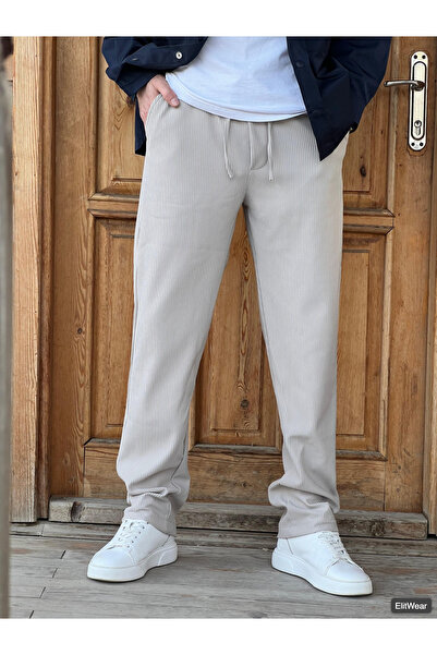 ElitWear Erkek Beli İpli ve Lastikli Jogger Baggy Relaxed Fitilli Pantolon