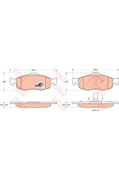 TRW Σετ τακάκια φρένων, δισκόπλακα Gdb1107 Ford Cougar/Mondeo I/Mondeo I Turn...