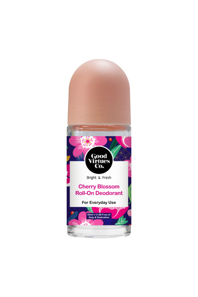 Good Virtues Co. Cherry Blossom Roll-On Deodorant, Skin Brightening and Refre...