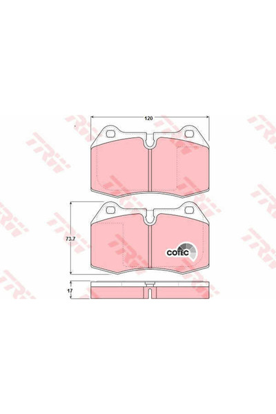 TRW Σετ τακάκια, δισκόφρενα GDB1269