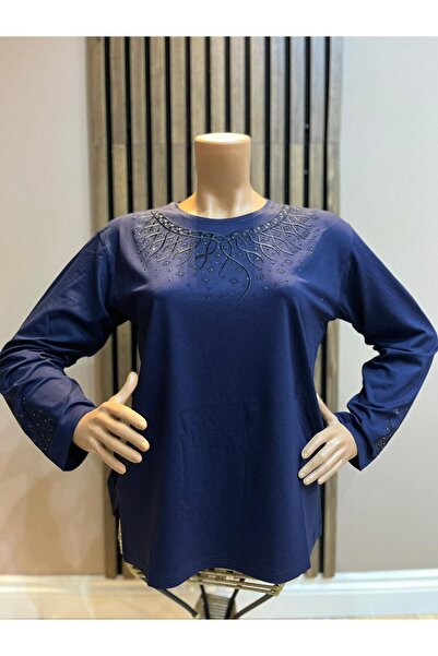 AKMAVİ Women's Middle Age and Above Round Viscose Necklace Embroidered Checke...