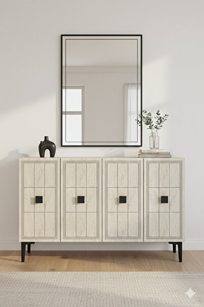 CENEYRA KA1202BT - YUKA120 KONSOL, TV SEHPASI, ÇOK AMAÇLI DOLAP BEYAZ-TRAVERT...