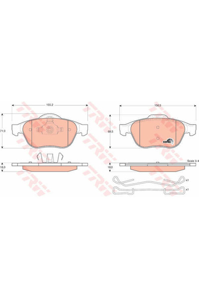 TRW Set plăcuțe de frână, frână cu disc GDB1468