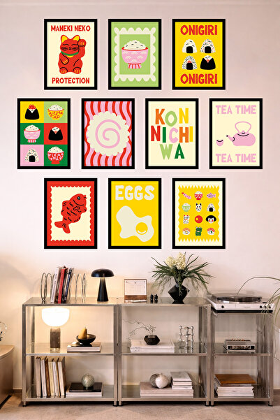 UNT 10-Frame Look Kitchen |   Modern |   Retro Wall Poster Painting Set – 15X...
