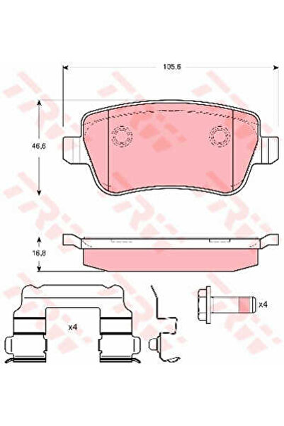 TRW Set plăcuțe de frână, frână cu disc GDB1638
