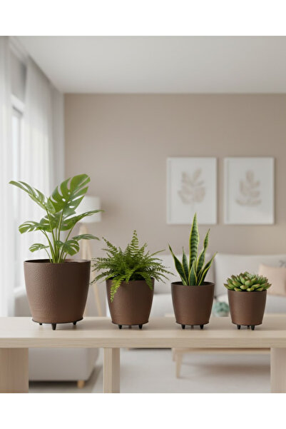 ASTRALTECH 4-Piece Vase Brown