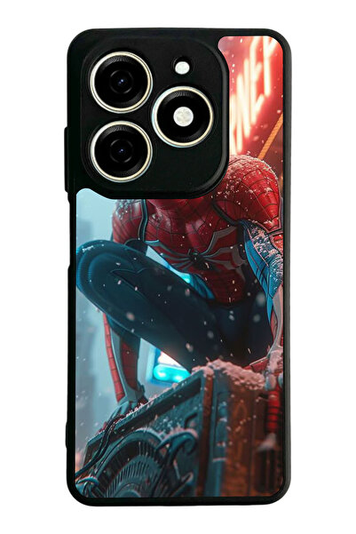 TECNO Spark 20 / 20C Compatible Printed, Matte Black, Soft Silicone, Protecti...