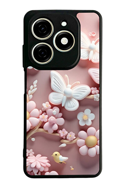 TECNO Spark 20 / 20C Compatible Printed, Matte Black, Soft Silicone, Protecti...