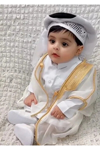 Abaya-AB Boys' set: 1- Bisht (outer cloak) 2- Embroidered agal (headband) 3- ...