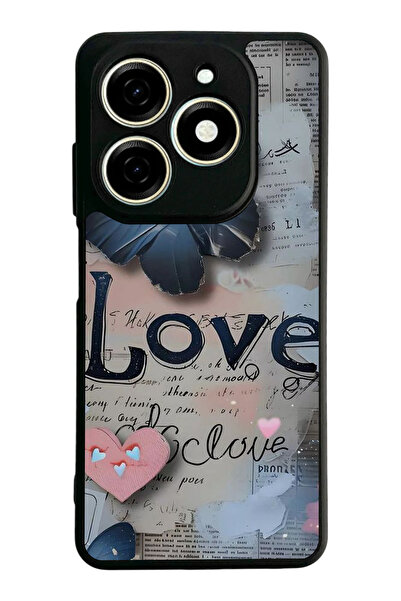 TECNO غطاء متوافق مع Spark 20 / 20C، مطبوع، أسود غير لامع، سيليكون ناعم، واقي...