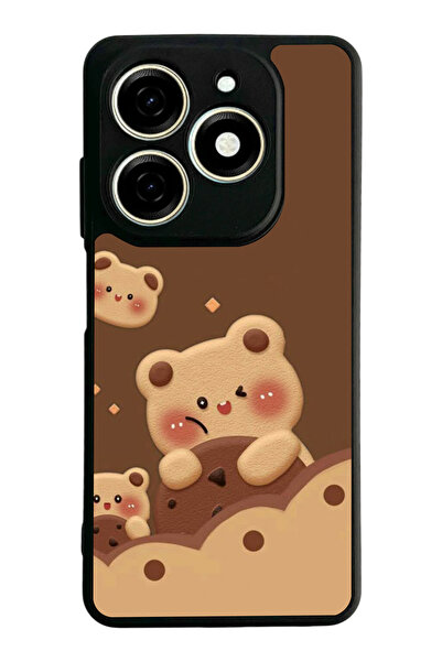 TECNO Spark 20 / 20C Compatible Printed, Matte Black, Soft Silicone, Protecti...