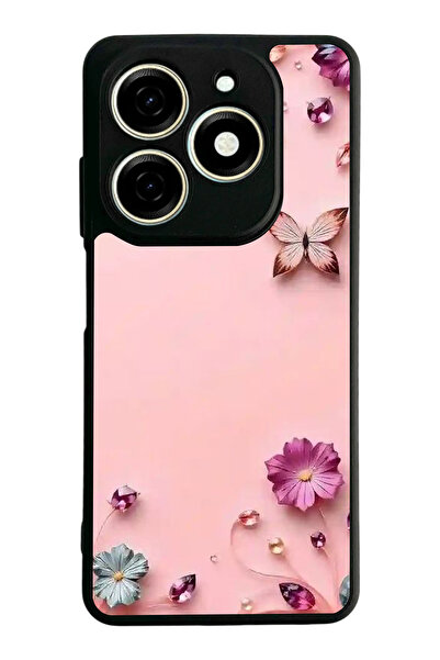 TECNO Spark 20 / 20C Compatible Printed, Matte Black, Soft Silicone, Protecti...