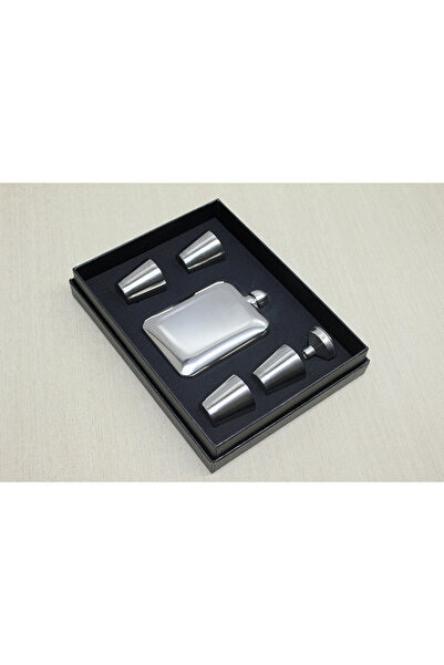 TTT 4 Shot Glass Flask Set / Steel
