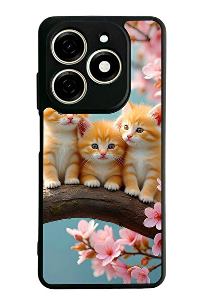 TECNO Spark 20 / 20C Compatible Printed, Matte Black, Soft Silicone, Protecti...