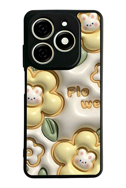 TECNO غطاء متوافق مع Spark 20 / 20C، مطبوع، أسود غير لامع، سيليكون ناعم، واقي...