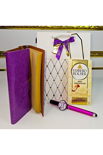 velve Set cadou elegant "Cea mai buna Sefa" cu jurnal vintage, pix touchscree...