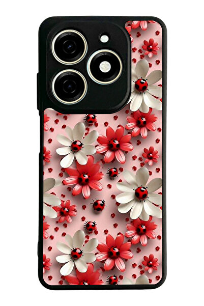 TECNO Spark 20 / 20C Compatible Printed, Matte Black, Soft Silicone, Protecti...