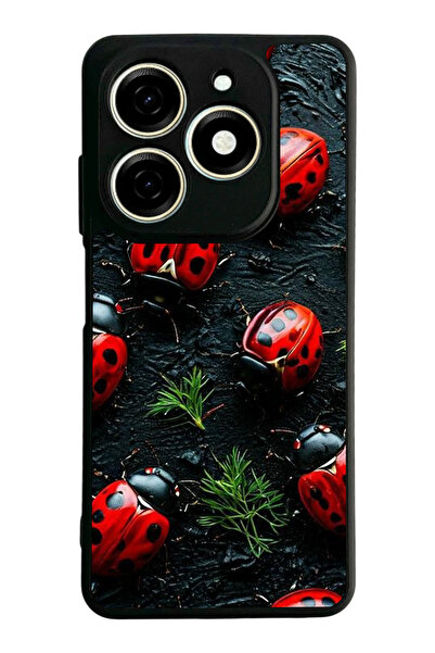 TECNO Spark 20 / 20C Compatible Printed, Matte Black, Soft Silicone, Protecti...