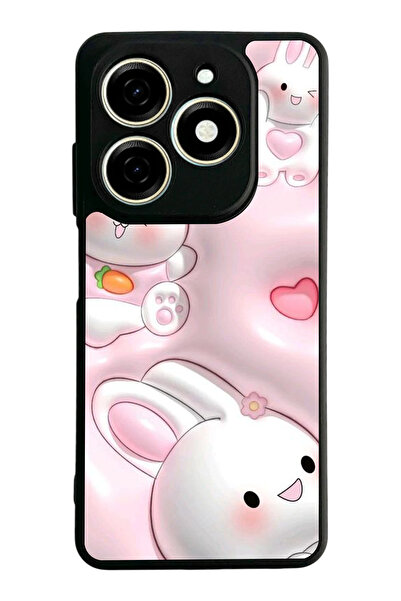 Aksel Kılıf Infinix Smart 8 Pro Compatible Printed, Matte Black, Soft Silicon...