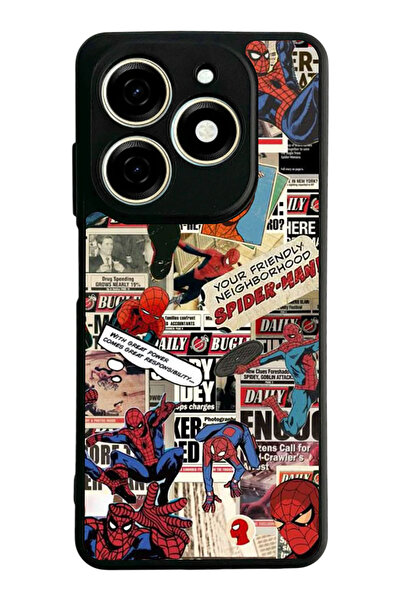 TECNO Spark 20 / 20C Compatible Printed, Matte Black, Soft Silicone, Protecti...