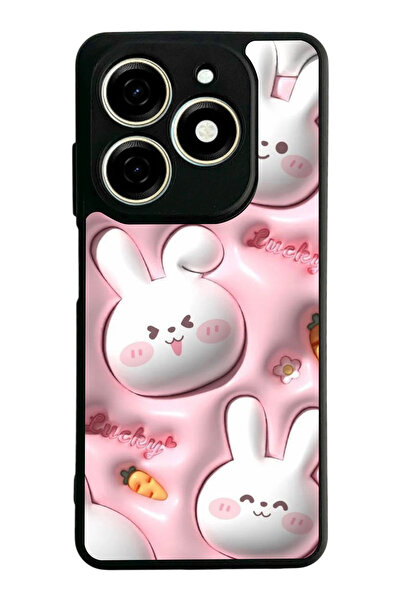 Aksel Kılıf Infinix Smart 8 Pro Compatible Printed, Matte Black, Soft Silicon...