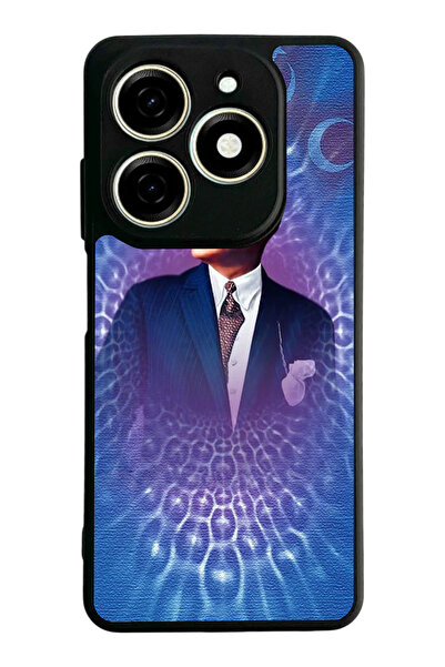 TECNO Spark 20 / 20C Compatible Printed, Matte Black, Soft Silicone, Protecti...