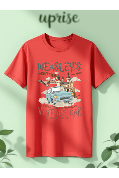 Vordevia Weasley’S Vintage Car Printed Cotton Oversize T-Shirt