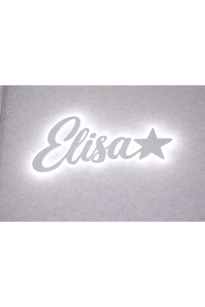 MB DEKOR ATÖLYESİ Kişiye Özel LED Işıklı MDF İsimlik Duvar Dekoru – Beyaz - B...