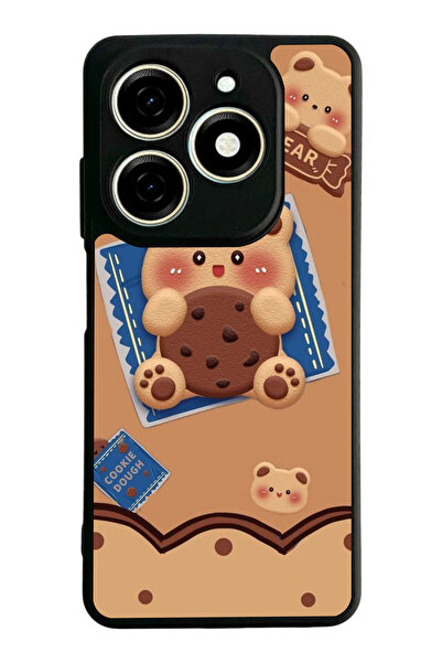 TECNO Spark 20 / 20C Compatible Printed, Matte Black, Soft Silicone, Protecti...