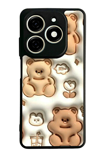 Aksel Kılıf غطاء حماية متوافق مع هاتف Infinix Smart 8 Pro، مطبوع، أسود غير لا...