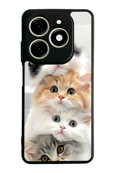 TECNO Spark 20 / 20C Compatible Printed, Matte Black, Soft Silicone, Protecti...