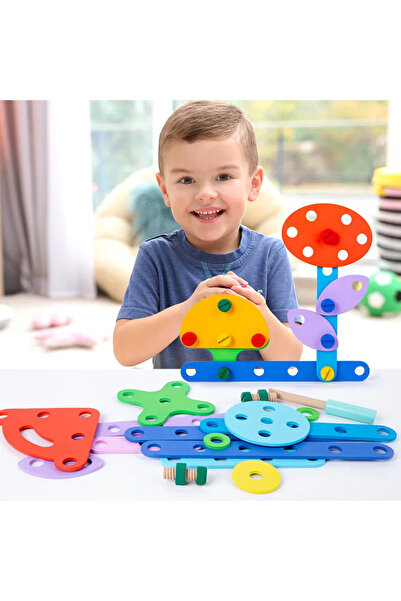 Duoqu Set creativ de construcție Montessori cu șuruburi