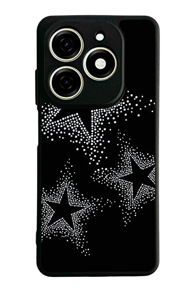 TECNO Spark 20 / 20C Compatible Printed, Matte Black, Soft Silicone, Protecti...