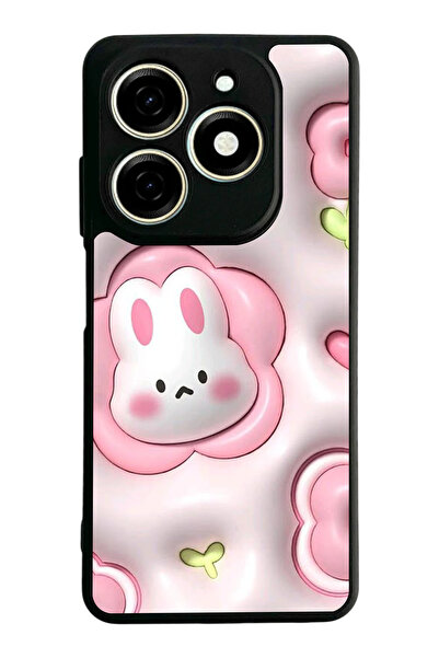 TECNO Spark 20 / 20C Compatible Printed, Matte Black, Soft Silicone, Protecti...