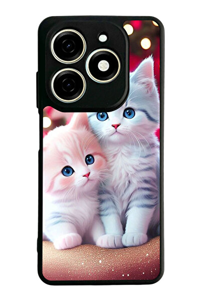 TECNO Spark 20 / 20C Compatible Printed, Matte Black, Soft Silicone, Protecti...