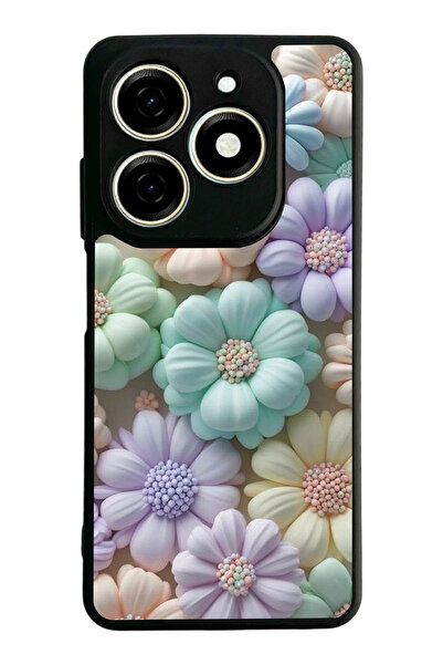 TECNO Spark 20 / 20C Compatible Printed, Matte Black, Soft Silicone, Protecti...