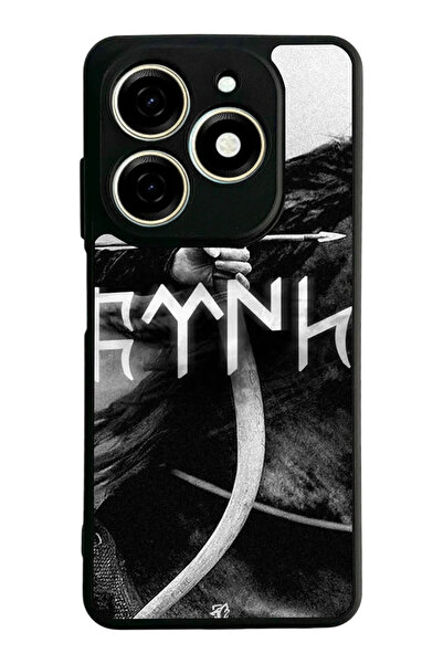 TECNO Spark 20 / 20C Compatible Printed, Matte Black, Soft Silicone, Protecti...