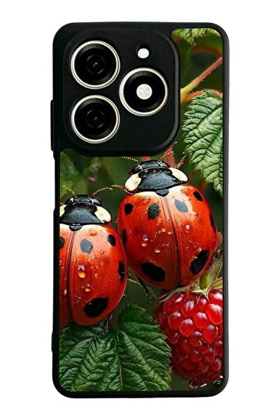 TECNO Spark 20 / 20C Compatible Printed, Matte Black, Soft Silicone, Protecti...