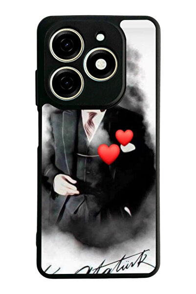 TECNO Spark 20 / 20C Compatible Printed, Matte Black, Soft Silicone, Protecti...