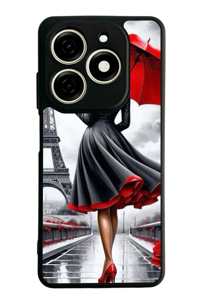 TECNO Spark 20 / 20C Compatible Printed, Matte Black, Soft Silicone, Protecti...