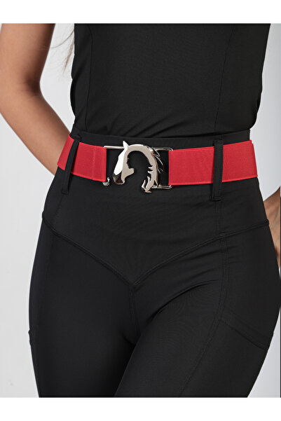 ALPHARİDER Gümüş renk At kız silüetli lastikli kemer