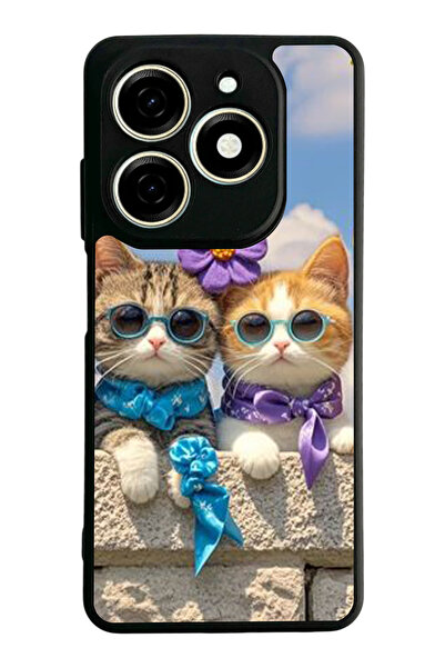 TECNO Spark 20 / 20C Compatible Printed, Matte Black, Soft Silicone, Protecti...