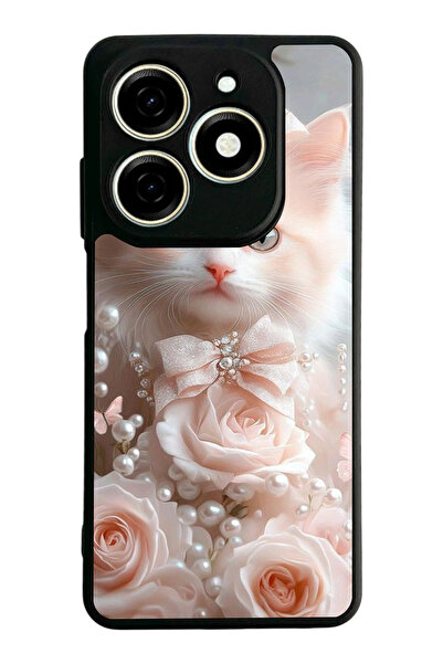 TECNO Spark 20 / 20C Compatible Printed, Matte Black, Soft Silicone, Protecti...