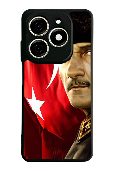 TECNO Spark 20 / 20C Compatible Printed, Matte Black, Soft Silicone, Protecti...