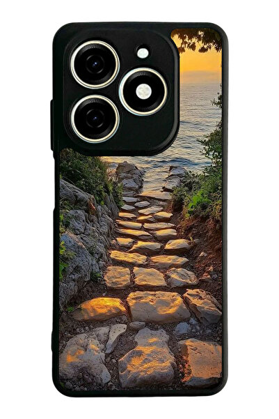 TECNO Spark 20 / 20C Compatible Printed, Matte Black, Soft Silicone, Protecti...