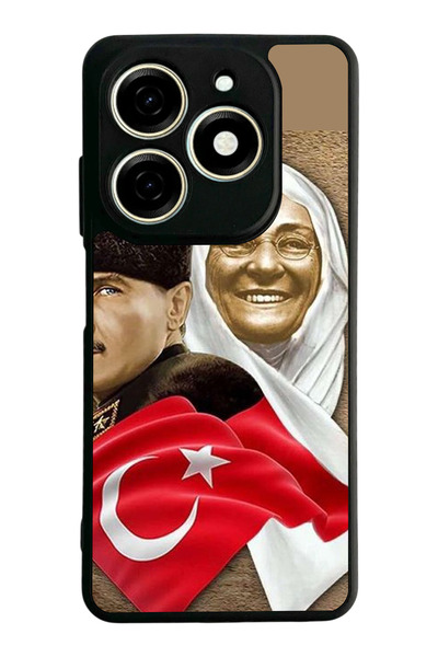 TECNO Spark 20 / 20C Compatible Printed, Matte Black, Soft Silicone, Protecti...