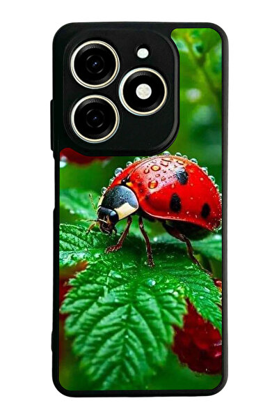 TECNO Spark 20 / 20C Compatible Printed, Matte Black, Soft Silicone, Protecti...