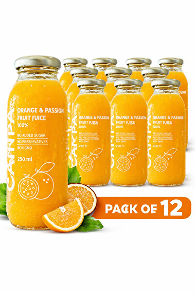 Campa 100% Orange & Passion Juice 250ml – Pack of 12 No Added Sugar No Preser...