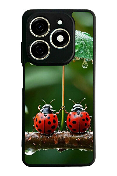 TECNO Spark 20 / 20C Compatible Printed, Matte Black, Soft Silicone, Protecti...